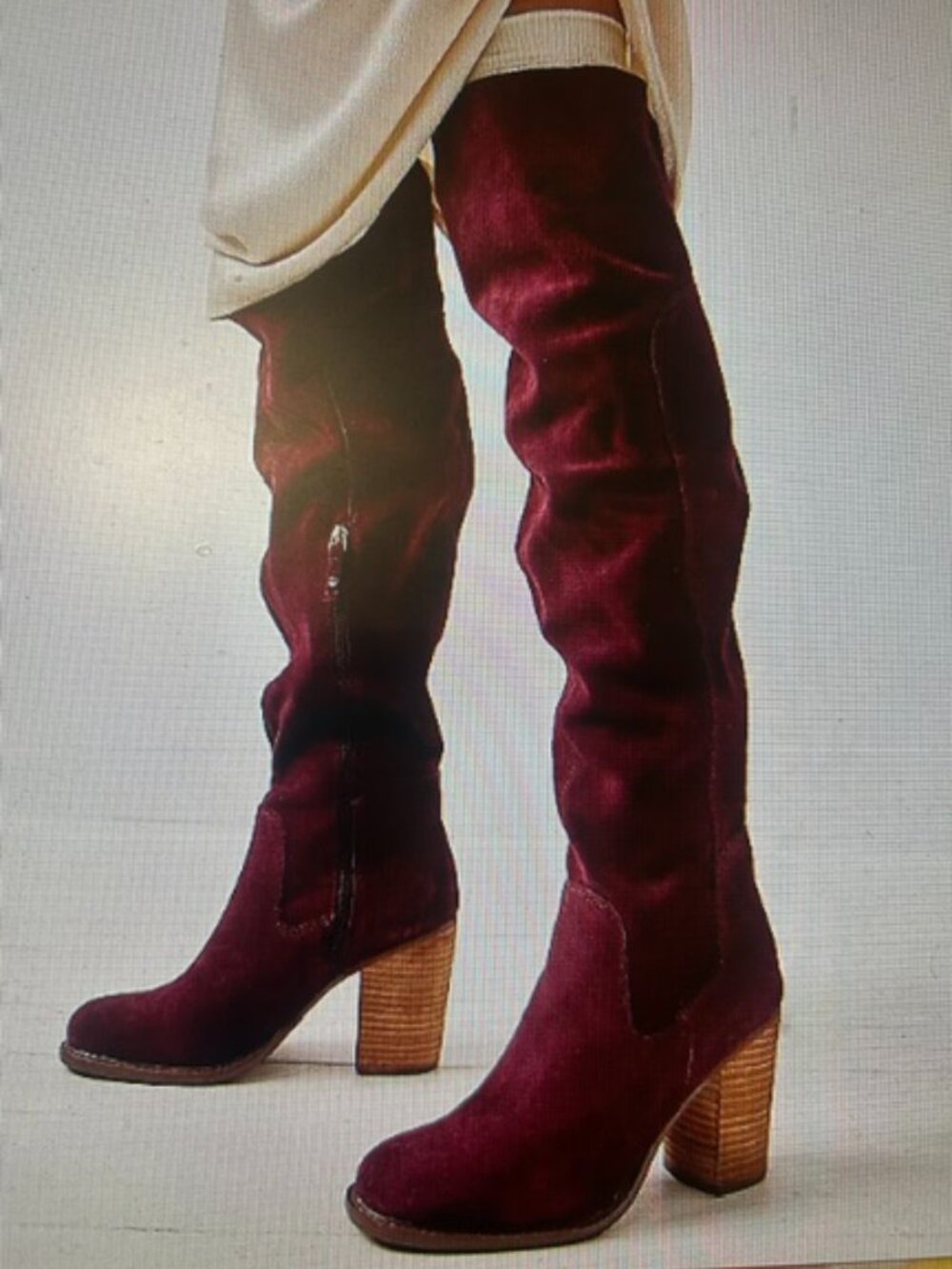 Free People x Kelsi Dagger Logan Over-The-Knee Wood Soft Flexible Suede Boots